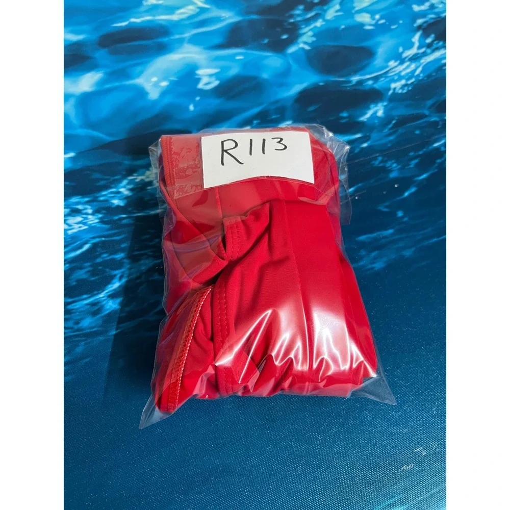 ☀️Red Shoulder High Waisted Bikini Set Two Piece Swimsuit Size Large